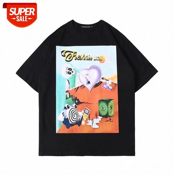 european and american high street fashion brand printed t-shirt oversize abstract face print short-sleeved tee male #vz3u, White;black
european and american high street fashion brand printed t-shirt oversize abstract face print short-sleeved tee male #vz3u, White;black