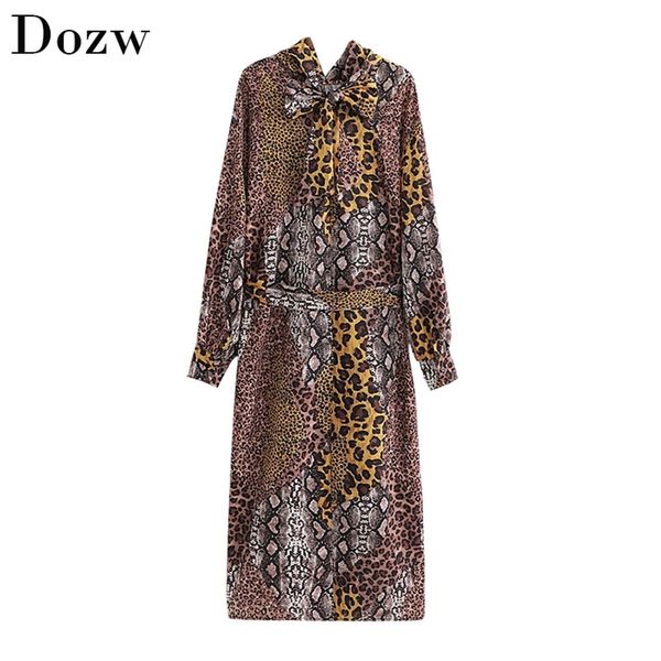 women fashion leoapard print long satin dress bow tie collar sleeve vintage animal printed es stylish sashes 210515, Black;gray
women fashion leoapard print long satin dress bow tie collar sleeve vintage animal printed es stylish sashes 210515, Black;gray