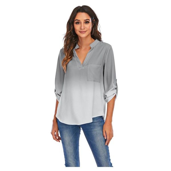 women's blouses & shirts 4xl 5xl plus size print gradient women v-neck pockets loose casual ladies streetwear fashion 2021 spring, White
women's blouses & shirts 4xl 5xl plus size print gradient women v-neck pockets loose casual ladies streetwear fashion 2021 spring, White