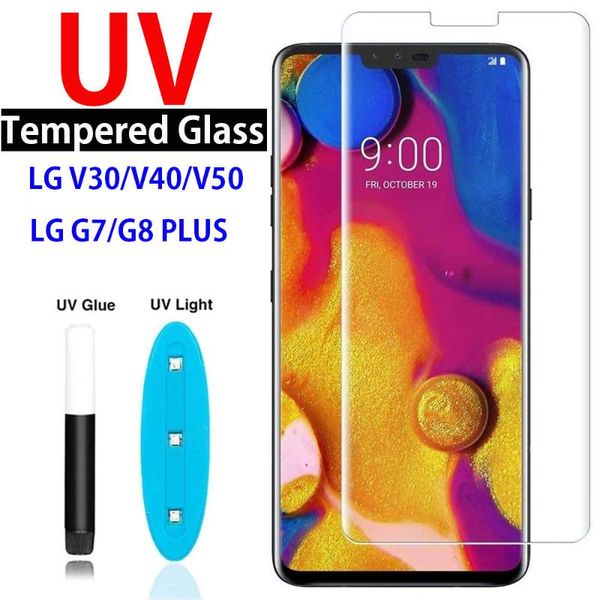 curved uv nano liquid tempered glass for v30 v40 v50 full coverage film g7 g8 plus thinq screen protector cell phone protectors