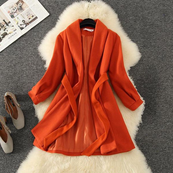 women's wool & blends women red solid blend coat slim belt coats female warm cotton thicker lapel office lady elegant trendy stitch out, Black
women's wool & blends women red solid blend coat slim belt coats female warm cotton thicker lapel office lady elegant trendy stitch out, Black
