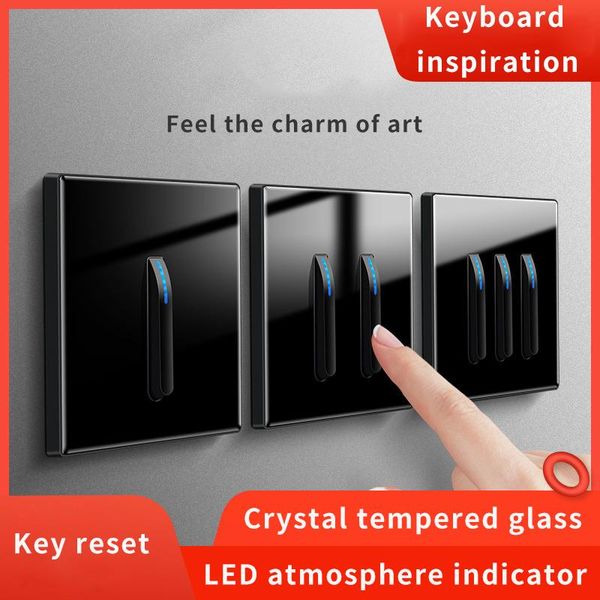 smart home control kamanni improvement wall light switch led indicator crystal tempered glass piano key model power button socket 220v
smart home control kamanni improvement wall light switch led indicator crystal tempered glass piano key model power button socket 220v