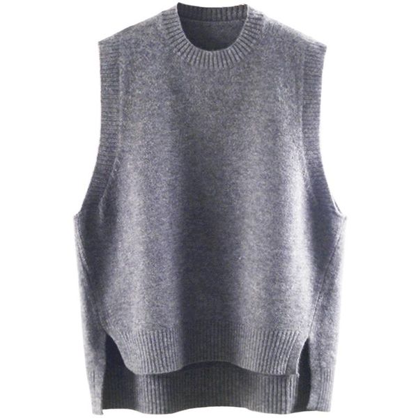 women's vests zcsmllside slit knit sweater round neck solid color sleeveless waistcoat plush loose all-match blouse thin 2021 spring, Black;white
women's vests zcsmllside slit knit sweater round neck solid color sleeveless waistcoat plush loose all-match blouse thin 2021 spring, Black;white