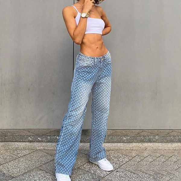 women's jeans women denim pants high-waist trousers ripped party dance club loose straight bottoms streetwear fashion clothes, Blue
women's jeans women denim pants high-waist trousers ripped party dance club loose straight bottoms streetwear fashion clothes, Blue