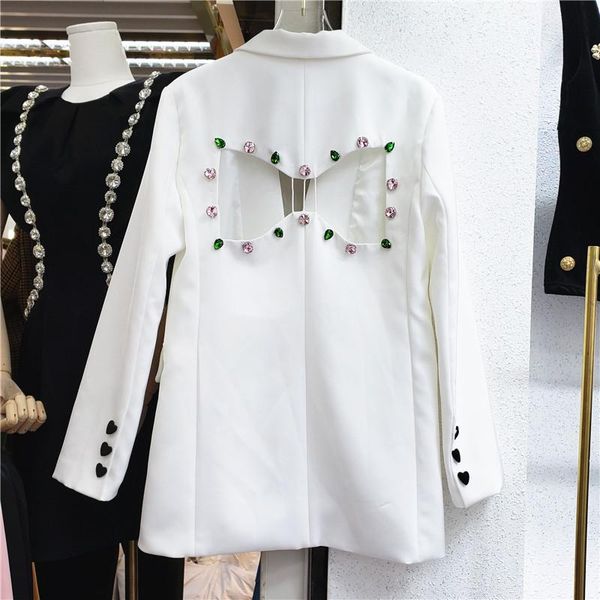 women's suits & blazers 2021 back hollow out bow diamonds long sleeve suit coat women autumn blazer fashion white ladies mujer, White;black
women's suits & blazers 2021 back hollow out bow diamonds long sleeve suit coat women autumn blazer fashion white ladies mujer, White;black
