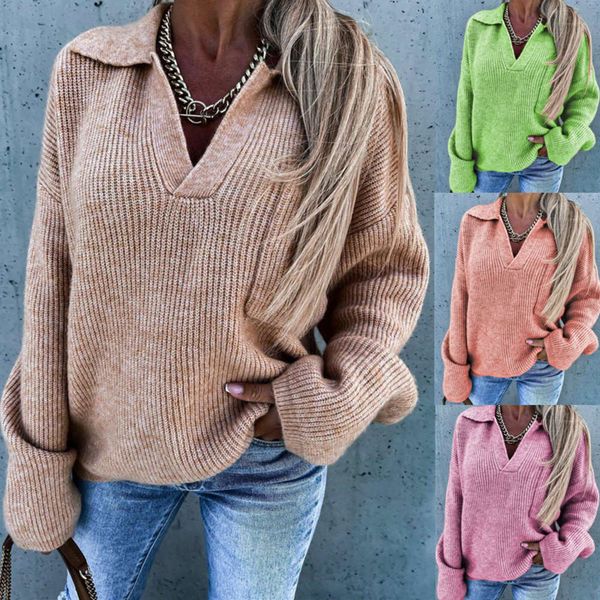 autumn and winter v-neck long sleeve sweater color leisure pocket loose knitting, White;black
autumn and winter v-neck long sleeve sweater color leisure pocket loose knitting, White;black