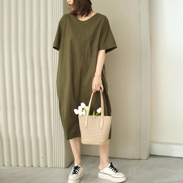 casual dresses johnature women cotton v-neck short sleeve solid color loose clothing 2021 summer korean style simple dress, Black;gray
casual dresses johnature women cotton v-neck short sleeve solid color loose clothing 2021 summer korean style simple dress, Black;gray