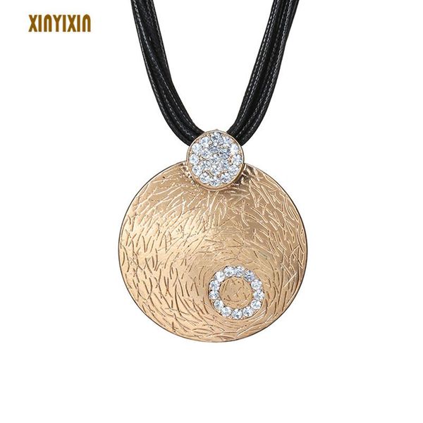 pendant necklaces punk gothic round gold necklace women big crystal black leather chain layered 2021 fashion jewelry party gift, Silver
pendant necklaces punk gothic round gold necklace women big crystal black leather chain layered 2021 fashion jewelry party gift, Silver