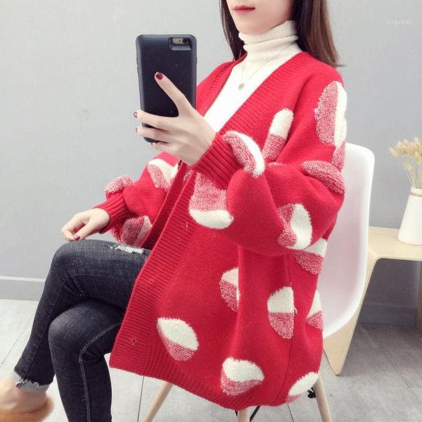 women's sweaters plus size women knitted sweater cardigan polka dot loose autumn 2021 casual lady long sleeve knitwear winter, White;black
women's sweaters plus size women knitted sweater cardigan polka dot loose autumn 2021 casual lady long sleeve knitwear winter, White;black