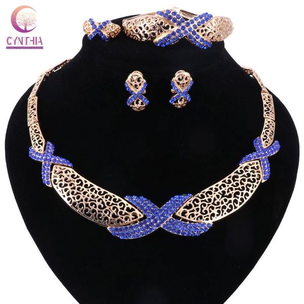 earrings & necklace fashion women dubai gold-color crystal jewelry sets big nigerian wedding african beads set 6 colors, Silver
earrings & necklace fashion women dubai gold-color crystal jewelry sets big nigerian wedding african beads set 6 colors, Silver