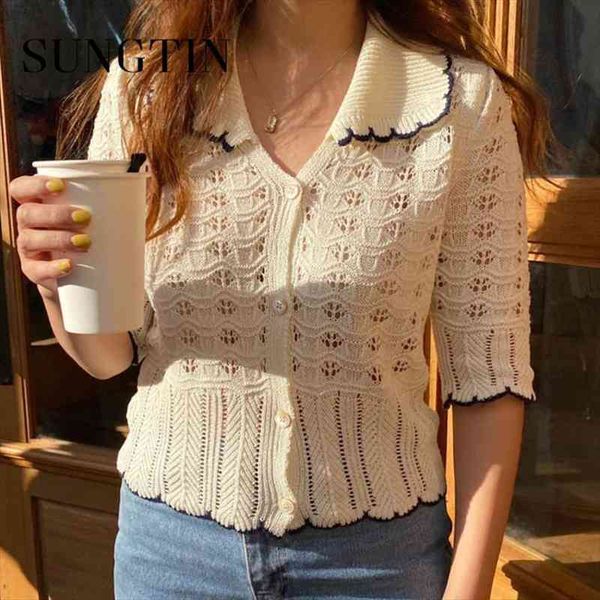 cropped knitted hollow out short women sweater cardigan korean vintage thin sweaters casual jumpers sweet cute single breasted, White;black
cropped knitted hollow out short women sweater cardigan korean vintage thin sweaters casual jumpers sweet cute single breasted, White;black