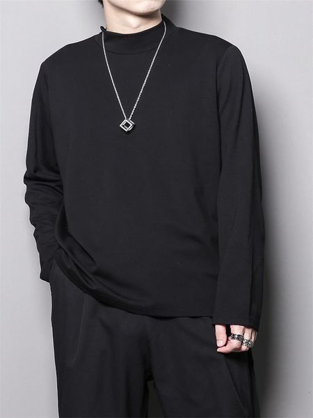 men's t-shirts long sleeve t shirt autumn pure color half high collar simple versatile youth fashion trend loose leisure undershirt, White;black
men's t-shirts long sleeve t shirt autumn pure color half high collar simple versatile youth fashion trend loose leisure undershirt, White;black