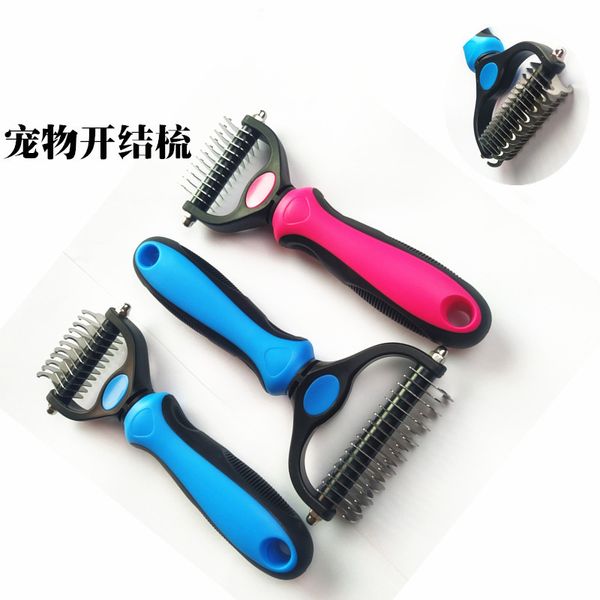 pet cleaning depilation knot opening dog hair releasing artifact double side rake comb
pet cleaning depilation knot opening dog hair releasing artifact double side rake comb
