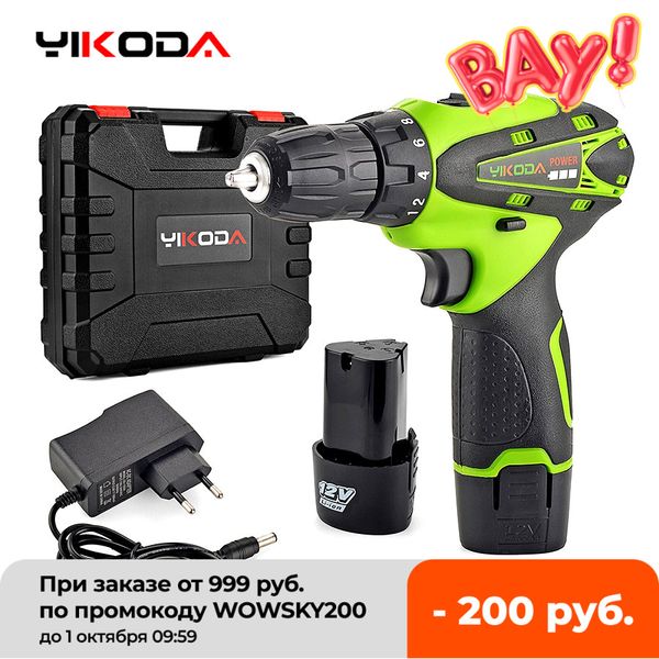 yikoda 12v cordless drill electric screwdriver rechargeable lithium-ion battery parafusadeira two-speed driver power tools
yikoda 12v cordless drill electric screwdriver rechargeable lithium-ion battery parafusadeira two-speed driver power tools