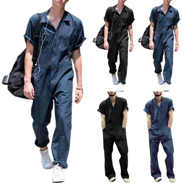 men's pants mens casual romper short sleeve playsuit workout jumpsuit cargo long, Black 
men's pants mens casual romper short sleeve playsuit workout jumpsuit cargo long, Black