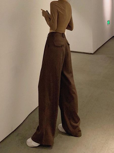 women's pants & capris 2021 retro solid color wild straight wide leg female spring korean fashion high waist casual long, Black;white
women's pants & capris 2021 retro solid color wild straight wide leg female spring korean fashion high waist casual long, Black;white