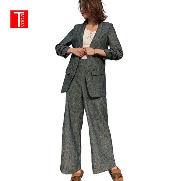 spring office lady blazer women elegant loose work suit coat blazers and wide leg pants 2 piece sets women's two, White
spring office lady blazer women elegant loose work suit coat blazers and wide leg pants 2 piece sets women's two, White