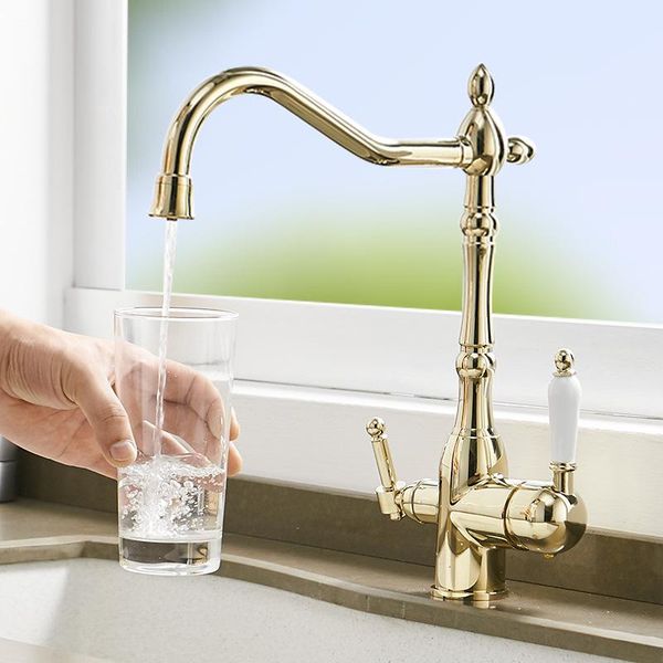 kitchen faucets solid brass gold purification faucet drinking tap pure water dual handle cold mixer taps torneira cozinha
kitchen faucets solid brass gold purification faucet drinking tap pure water dual handle cold mixer taps torneira cozinha