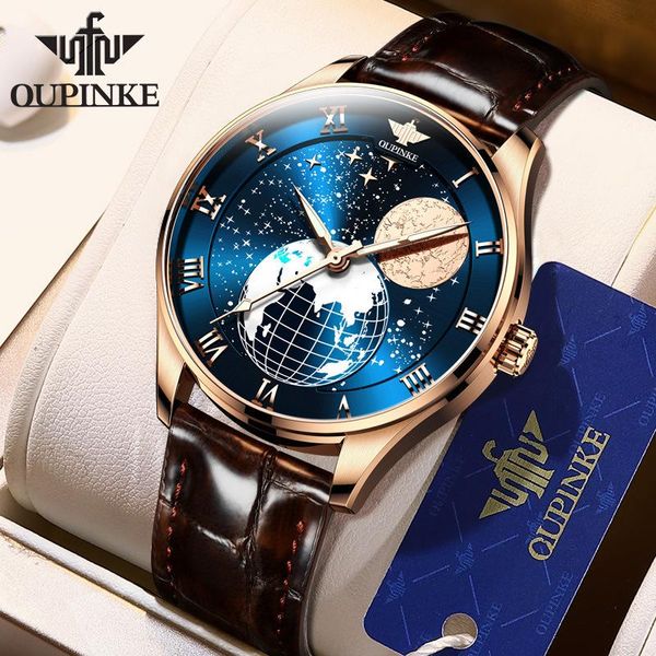 wristwatches oupinke self winding men's mechanical automatic watches moon phase classic waterproof sapphire business leather strap watc, Slivery;brown
wristwatches oupinke self winding men's mechanical automatic watches moon phase classic waterproof sapphire business leather strap watc, Slivery;brown