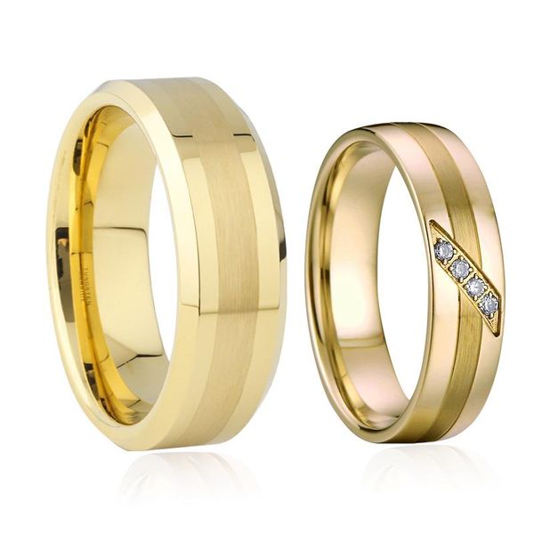 cluster rings 8mm gold color tungsten carbide ring men's jewelry 6mm titanium steel wedding for women anniversary marriage gift, Golden;silver 
cluster rings 8mm gold color tungsten carbide ring men's jewelry 6mm titanium steel wedding for women anniversary marriage gift, Golden;silver