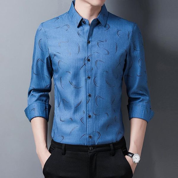 men's casual shirts luxury shirt business long-sleeved men spring and autumn fashion slim printed formal, White;black
men's casual shirts luxury shirt business long-sleeved men spring and autumn fashion slim printed formal, White;black
