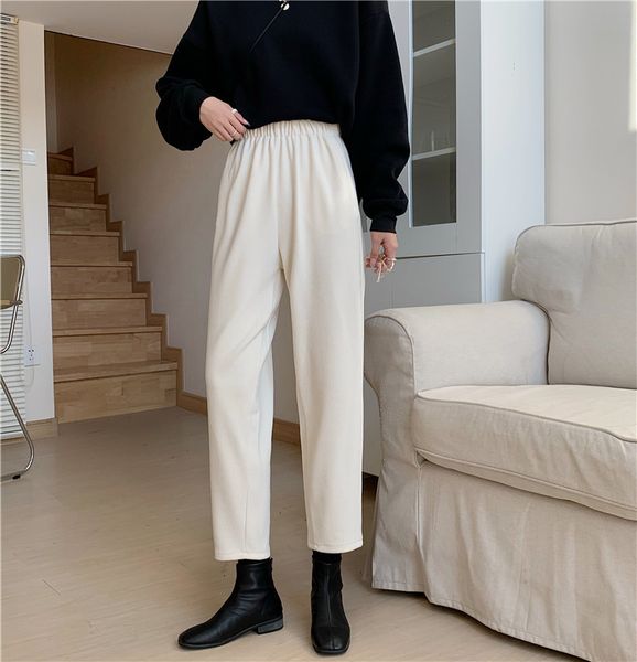 ol retro elastic high waist straight harem woolen pants women autumn winter casual warm loose grandma trousers 210421, Black;white
ol retro elastic high waist straight harem woolen pants women autumn winter casual warm loose grandma trousers 210421, Black;white