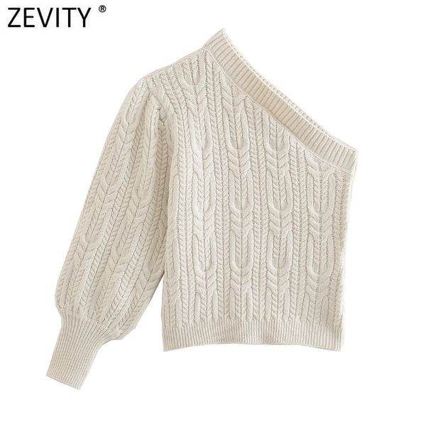 zevity women asymmetry single shoulder short crochet knitting sweater female chic lantern sleeve slim pullovers ct687 210419, White;black
zevity women asymmetry single shoulder short crochet knitting sweater female chic lantern sleeve slim pullovers ct687 210419, White;black
