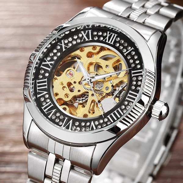 Luxury Top Brand Automatic Watch Mens Waterproof Stainless Steel Mechanical Wrist Male Luminous Skeleton Clock Relogio Wristwatches, Slivery;brown
Luxury Top Brand Automatic Watch Mens Waterproof Stainless Steel Mechanical Wrist Male Luminous Skeleton Clock Relogio Wristwatches, Slivery;brown