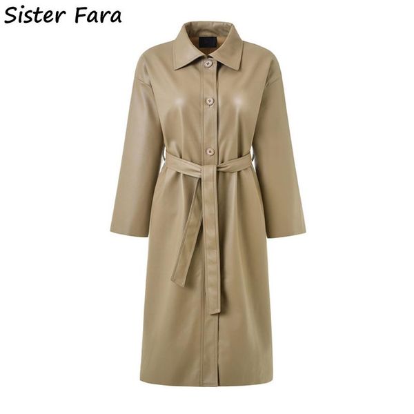 women's leather & faux sister fara 2021 spring autumn women pu long jacket fashion loose belt windbreaker trench coat slim, Black
women's leather & faux sister fara 2021 spring autumn women pu long jacket fashion loose belt windbreaker trench coat slim, Black