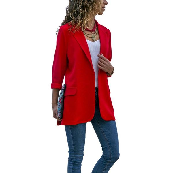 women's suits & blazers women office blazer solid slim fit turn-down collar casual outwear spring pocket long sleeve autumn, White;black
women's suits & blazers women office blazer solid slim fit turn-down collar casual outwear spring pocket long sleeve autumn, White;black