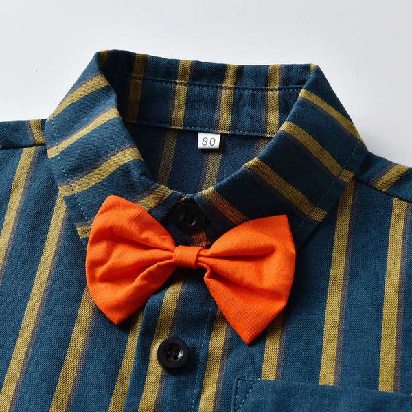 batch children's striped bow tie shirt boys' backpack shorts two piece baby set, Blue
batch children's striped bow tie shirt boys' backpack shorts two piece baby set, Blue