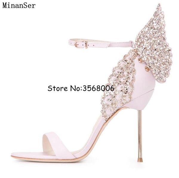 pink glitter angel wing sandals laser cut metallic gladiator high heels butterfly wedding shoes woman pumps, Black
pink glitter angel wing sandals laser cut metallic gladiator high heels butterfly wedding shoes woman pumps, Black