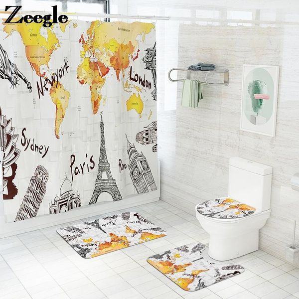 modern style bathroom carpet rug polyester shower curtain and bath mat set absorbent u-shaped toilet non-slip floor mats
modern style bathroom carpet rug polyester shower curtain and bath mat set absorbent u-shaped toilet non-slip floor mats