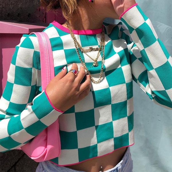 women's sweaters arrival casual girls o-neck plaid patchwork knitted pullovers women long sleeve contrast color crop slim short sweate, White;black
women's sweaters arrival casual girls o-neck plaid patchwork knitted pullovers women long sleeve contrast color crop slim short sweate, White;black