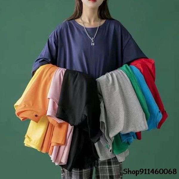 women's t-shirt basic cotton t shirt women summer oversized solid tees 7 color casual loose tshirt korean o neck female, White
women's t-shirt basic cotton t shirt women summer oversized solid tees 7 color casual loose tshirt korean o neck female, White