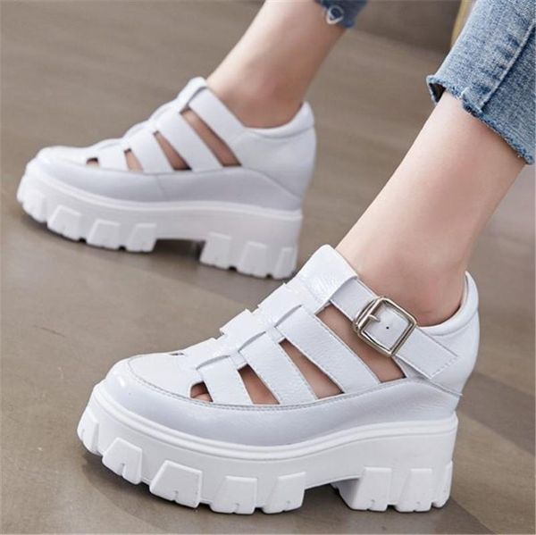 summer ankle boots women's cow leather sandals platform wedge high heels round toe buckle oxfords shoes, Black
summer ankle boots women's cow leather sandals platform wedge high heels round toe buckle oxfords shoes, Black