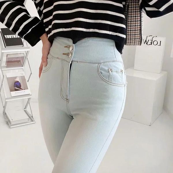 jeans women's 2021 spring korean high waist skinny elasticity denim trousers washed pemcil pants 4zr6, Blue
jeans women's 2021 spring korean high waist skinny elasticity denim trousers washed pemcil pants 4zr6, Blue