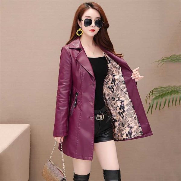 autumn girl leather jacket long women's coat slim fashion punk female motorcycle clothing faux leather blazer spring 211215, Black
autumn girl leather jacket long women's coat slim fashion punk female motorcycle clothing faux leather blazer spring 211215, Black