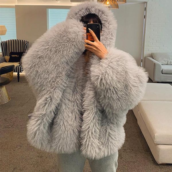 women's fur & faux coat woman jacket the hooded winter korean version loose short female slim, Black
women's fur & faux coat woman jacket the hooded winter korean version loose short female slim, Black