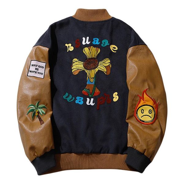 men's jackets jacket for men street hip hop cartoon color matching pu leather sleeve baseball coat harajuku style autumn loose outerwea, Black;brown
men's jackets jacket for men street hip hop cartoon color matching pu leather sleeve baseball coat harajuku style autumn loose outerwea, Black;brown