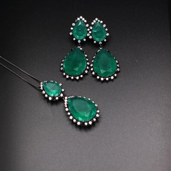 earrings & necklace big water drop fusion stones pendant stud jewelry sets for women cubic zirconia charms long earring, Silver
earrings & necklace big water drop fusion stones pendant stud jewelry sets for women cubic zirconia charms long earring, Silver