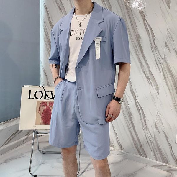 men's tracksuits 2pieces korean summer short sleeve suit sets fashion two buttons loose casual thin blazer jacket+shorts streetwear 2co, Gray
men's tracksuits 2pieces korean summer short sleeve suit sets fashion two buttons loose casual thin blazer jacket+shorts streetwear 2co, Gray