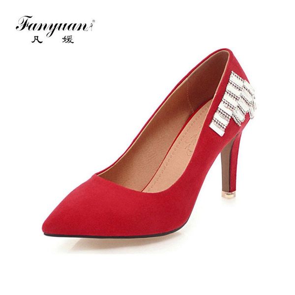 dress shoes fanyuan women pumps pointed toe shallow high heels big size 34-46 party rhinestone elegant single, Black
dress shoes fanyuan women pumps pointed toe shallow high heels big size 34-46 party rhinestone elegant single, Black