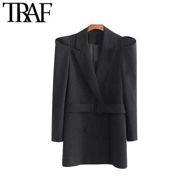 traf women vintage stylish office wear double breasted blazer coat fashion long puff sleeve with belt female outerwear chic 211122, White;black
traf women vintage stylish office wear double breasted blazer coat fashion long puff sleeve with belt female outerwear chic 211122, White;black