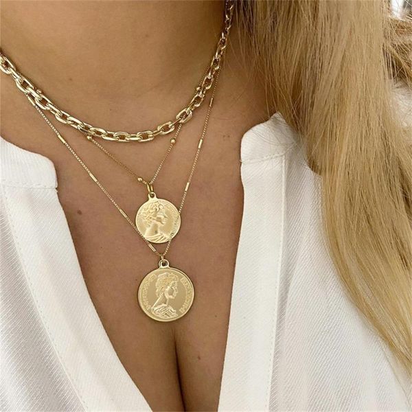 chains daxi vintage multi-layer coin chain choker necklace for women gold silver color fashion portrait chunky necklaces jewelry
chains daxi vintage multi-layer coin chain choker necklace for women gold silver color fashion portrait chunky necklaces jewelry