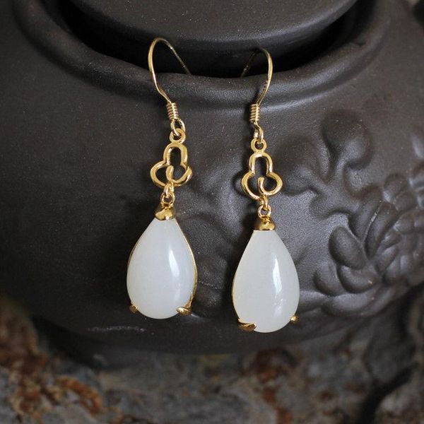 dangle & chandelier original natural an white jade drop earrings chinese style retro court elegant charm women's jewelry, Silver
dangle & chandelier original natural an white jade drop earrings chinese style retro court elegant charm women's jewelry, Silver