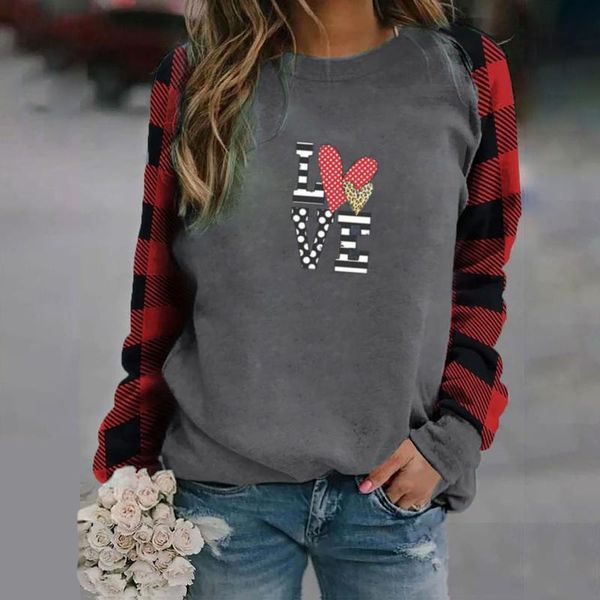 women's hoodies & sweatshirts valentine's heart print sweatshirt casual long sleeve plaid ladies patchwork oversized hoodie, Black
women's hoodies & sweatshirts valentine's heart print sweatshirt casual long sleeve plaid ladies patchwork oversized hoodie, Black