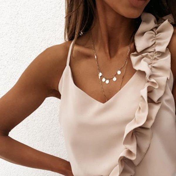 laamei summer v neck women shirt ruffle backless spaghetti strap office ladies sleeveless casual, White
laamei summer v neck women shirt ruffle backless spaghetti strap office ladies sleeveless casual, White