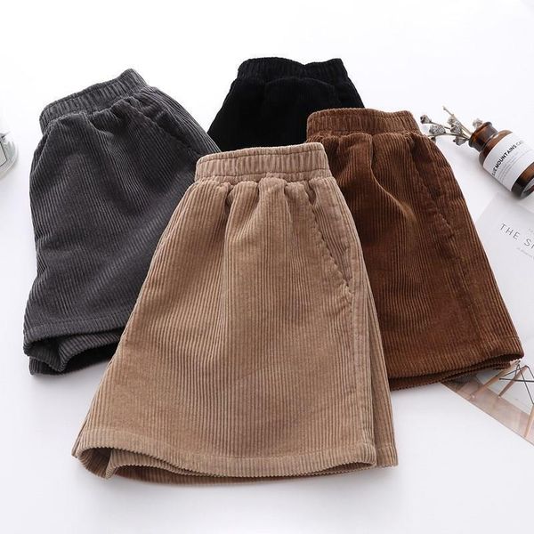 autumn winter solid color womens short corduroy high waist wide legs elastic casual d347, White;black
autumn winter solid color womens short corduroy high waist wide legs elastic casual d347, White;black