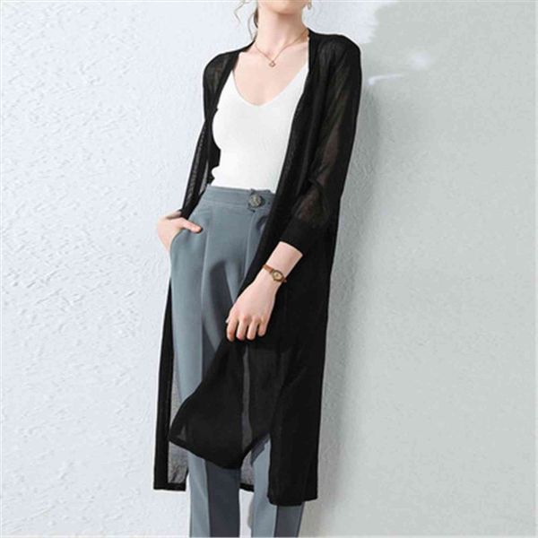 women midi long thin cardigan womens sweaters jacket summer autumn casual silk knitted cardigans female loose sweater coat plus size, White;black
women midi long thin cardigan womens sweaters jacket summer autumn casual silk knitted cardigans female loose sweater coat plus size, White;black